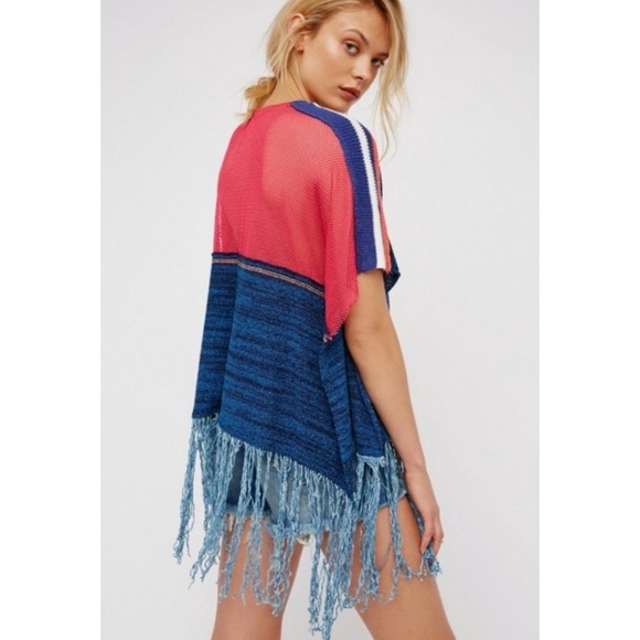 Free People Sunset Fringe Knit Tunic Top - Picture 2 of 8